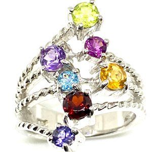 Multi Colorful Fashion Sterling Silver Ring